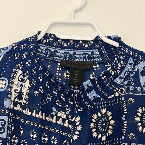 MAISON Cinqcent Blue Paisley Boho Lightweight Top with Bow Waist Tie Size S - Picture 7 of 8